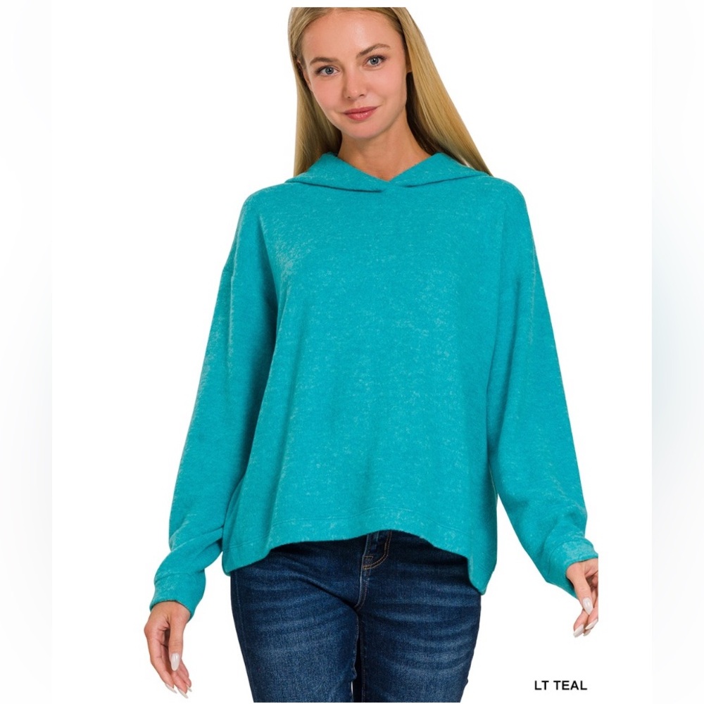 Zenana Outfitters Bright Blue Hooded Pullover